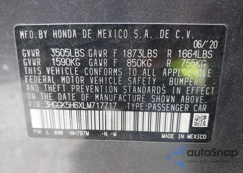 2020 Honda Fit Sport из США, поврежденный, VIN 3HGGK5H6XLM717717